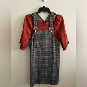 Burnt Orange Overall and Shirt Dress